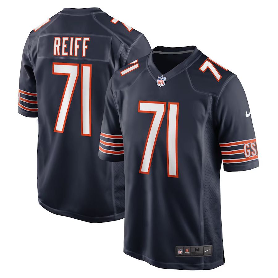 Men Chicago Bears 71 Riley Reiff Nike Navy Game Player NFL Jersey